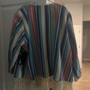Boho Striped Jacket with Fringe!